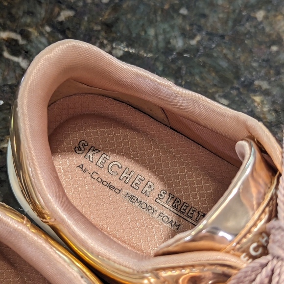 Rose Gold Sketchers Street Memory Foam Size 10 - Picture 4 of 6